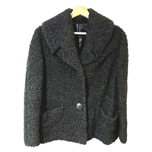 Vintage Faux Persian Lamb Fur Jacket Made in USA Union Label Grandmacore - Picture 1 of 7